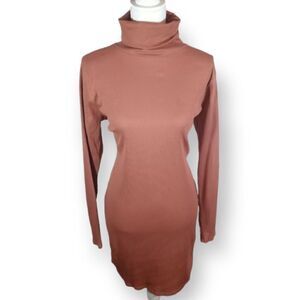 WILD FABLE TERRA COTTA TURTLENECK RIBBED BODYCON DRESS SZ.XXL EUC